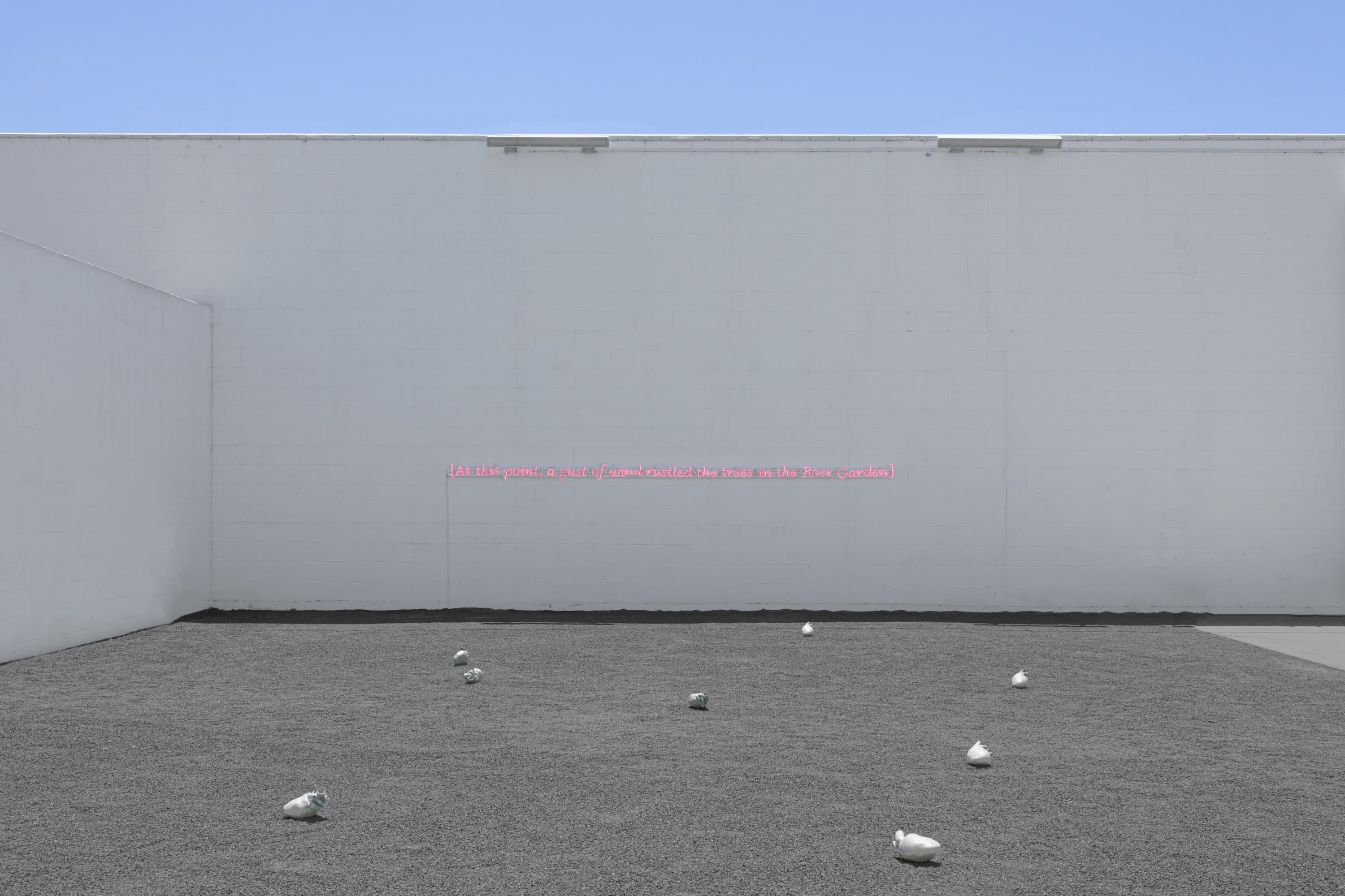The Rose Garden, 2025, 12 polished concrete casts of the artist’s heart