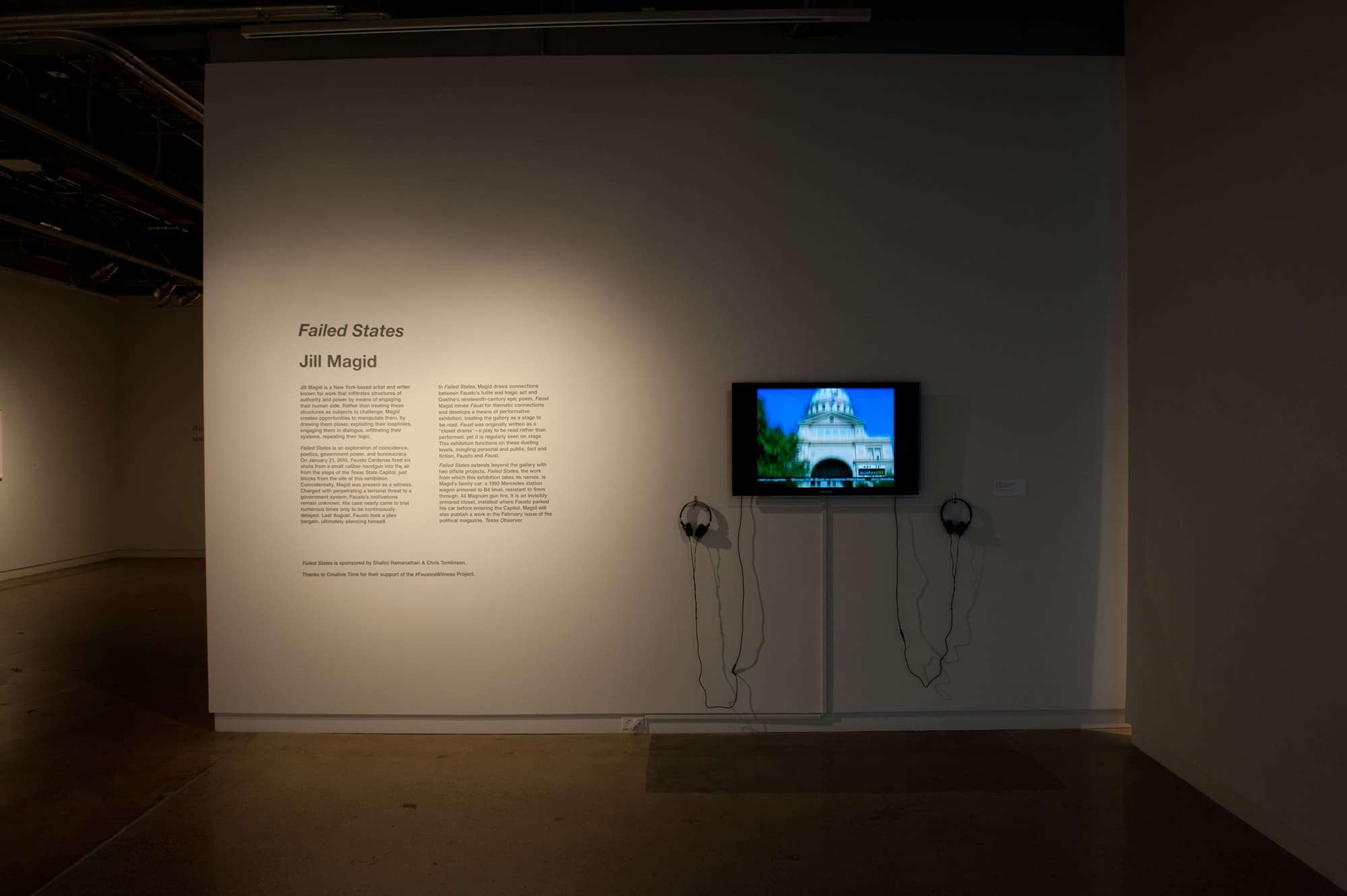 Failed States, Installation view, Arthouse, 2012