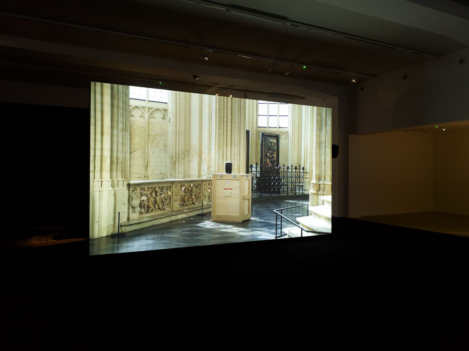 Jill Magid, "The Migration of the Wings," 2022-23. Two-channel video and sound installation, 9:24 min. On view in 'Jill Magid. The Migration of the Wings,' 2023, M Leuven, photo (c) Eline Willaert for M Leuven.