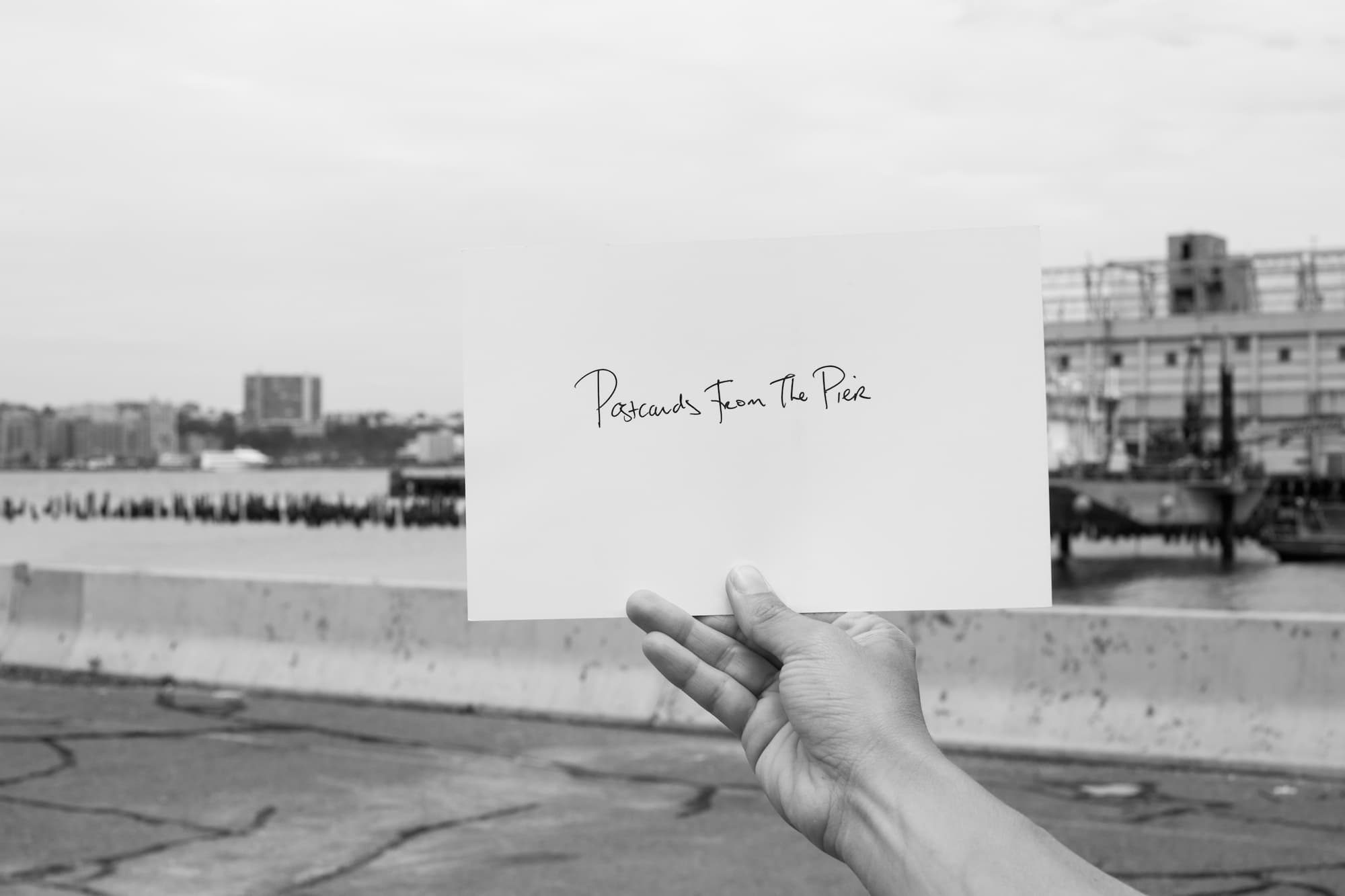 Postcards from the Pier (Detail: Title Card), digital photograph, 2014