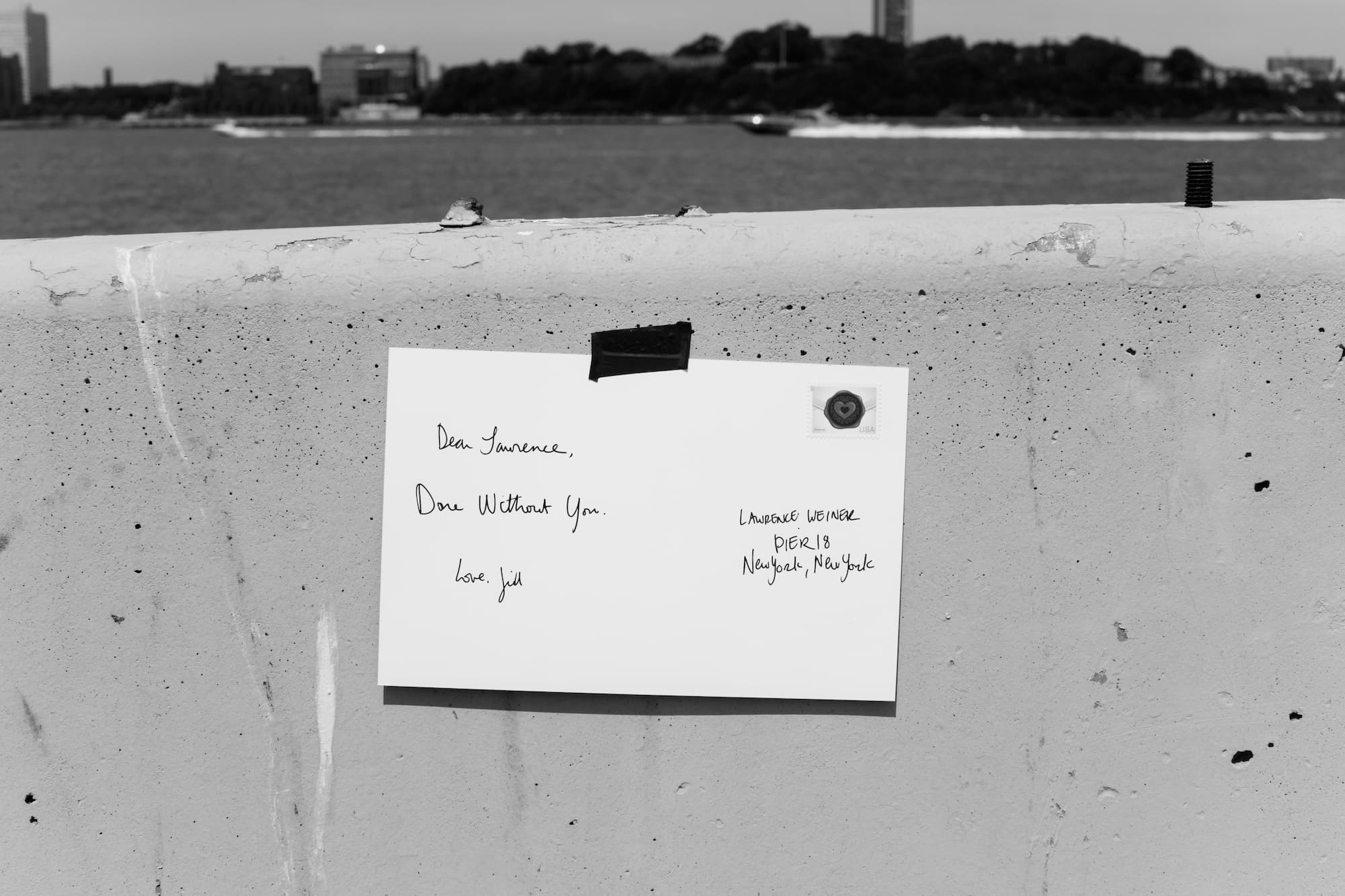 Postcards from the Pier (Detail: Lawrence Weiner), digital photograph, 2014