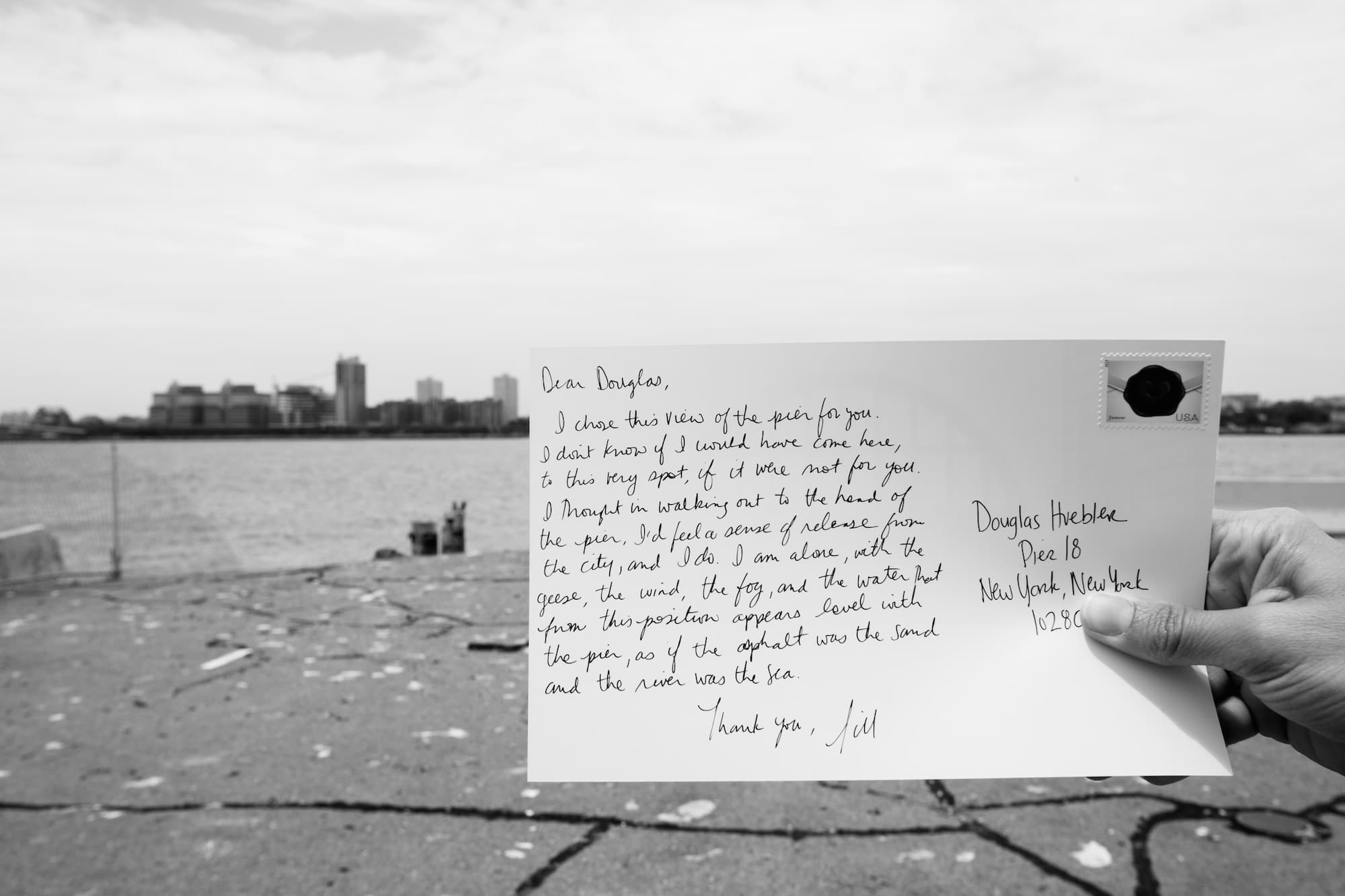Postcards from the Pier (Detail: Douglas Huebler,1), digital photograph, 2014