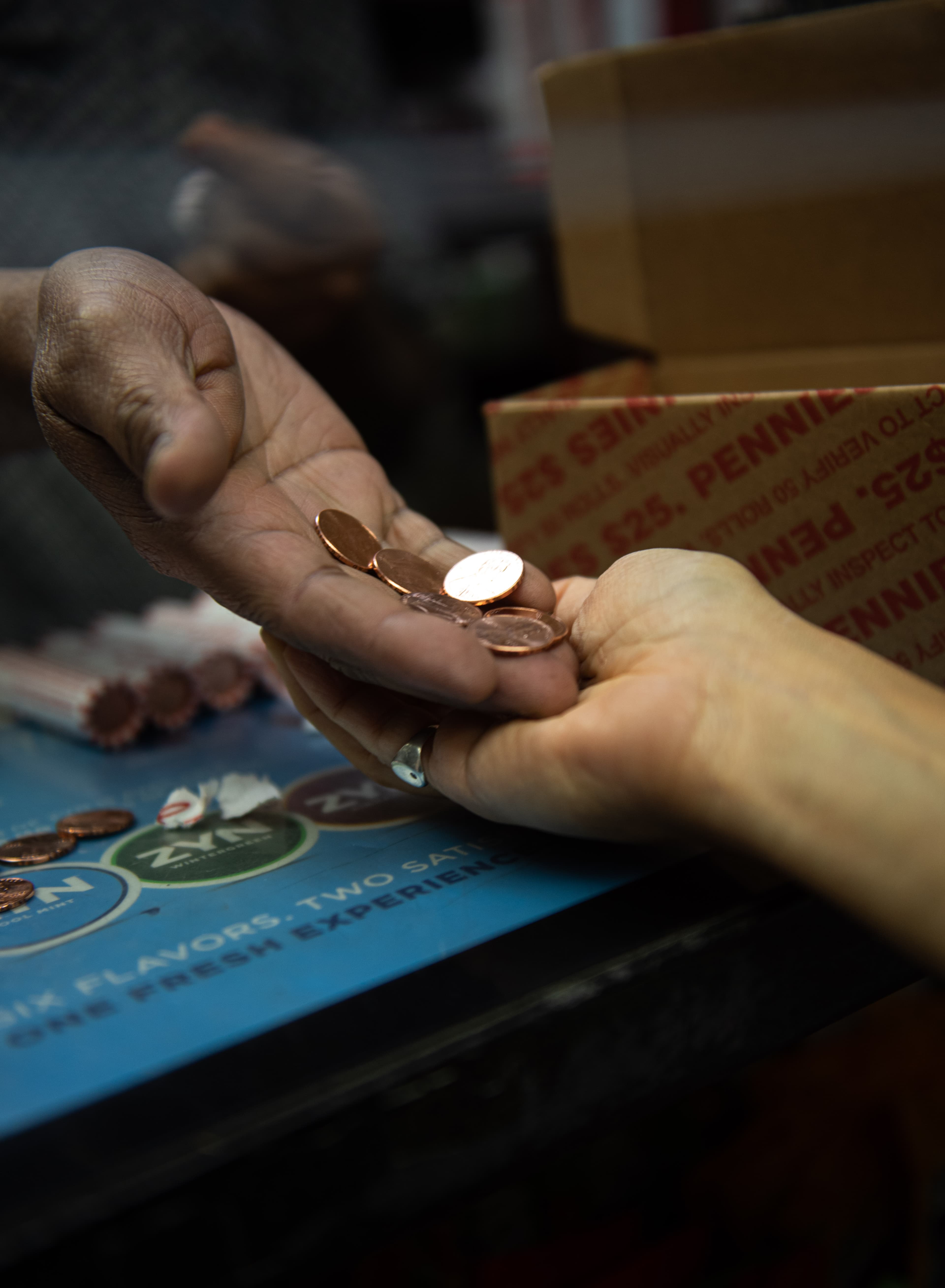 Jill Magid, Tender, 2020
120,000 edge-engraved 2020 US pennies
Documentation image by Leandro Justen
Courtesy of the artist, Creative Time, New York, and LABOR, Mexico City
