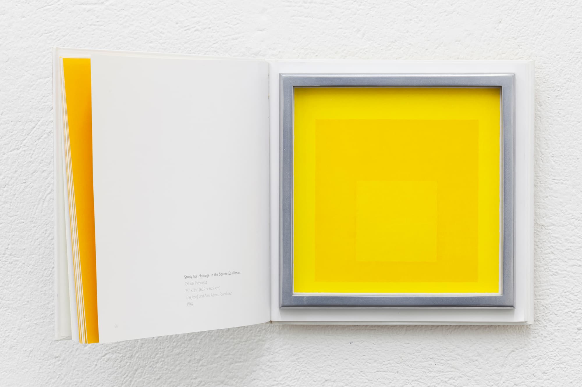 Homage to the Square Equilibrant, After Josef Albers, 2014, book, frame, 23,50 x 47 cm
photo: Gunnar Meier